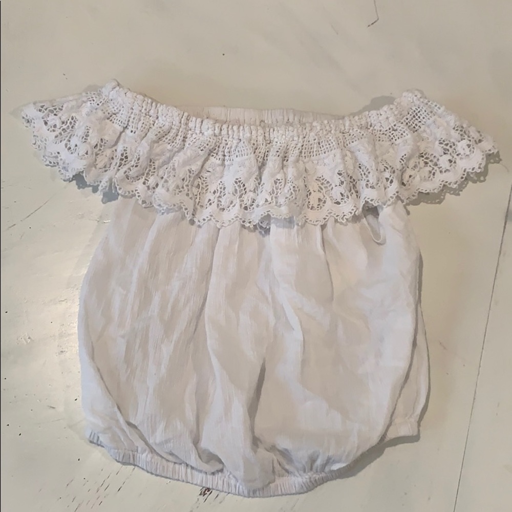 Off the shoulder white top